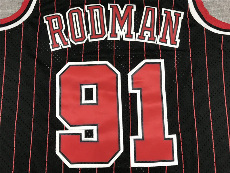Chicago Bulls Dennis Rodman #91 1995-96 Throwback — Embroidered