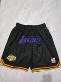 Los Angeles Lakers Black Retro Pocket Shorts
