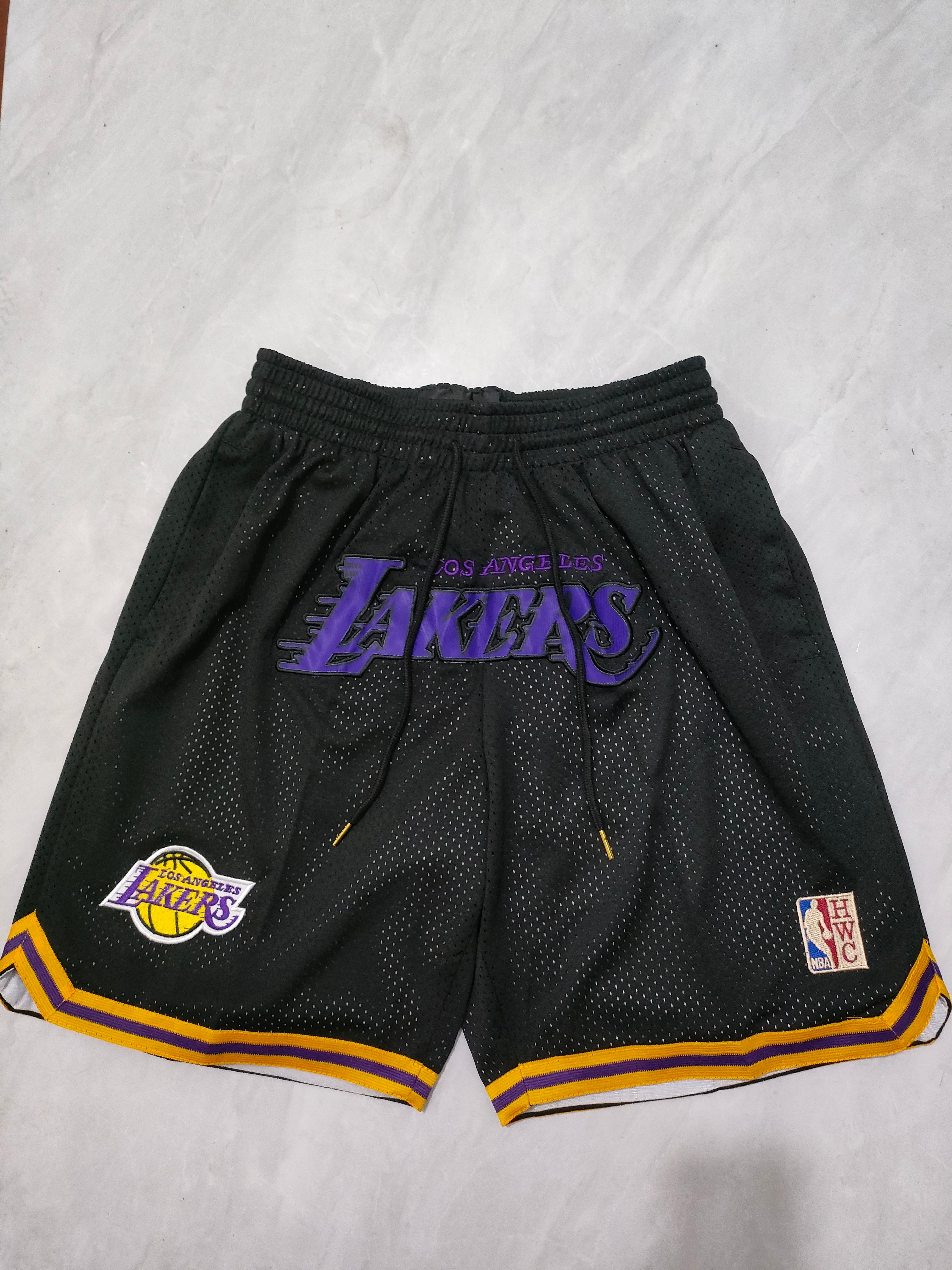 Los Angeles Lakers Black Retro Pocket Shorts