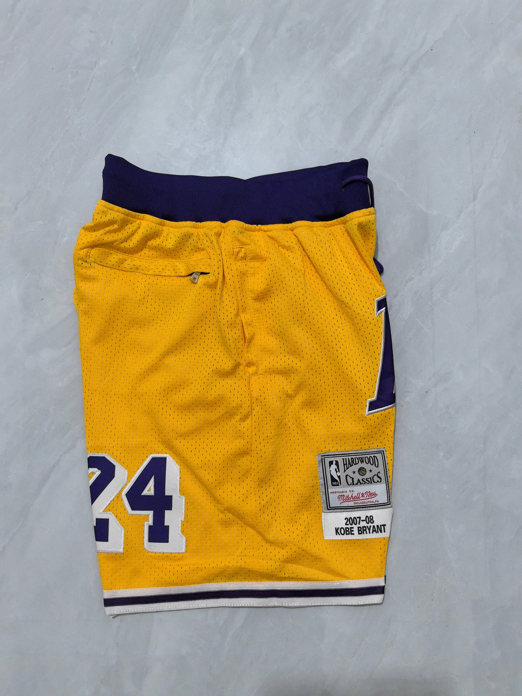 Los Angeles Lakers Yellow Retro Pocket Shorts #24