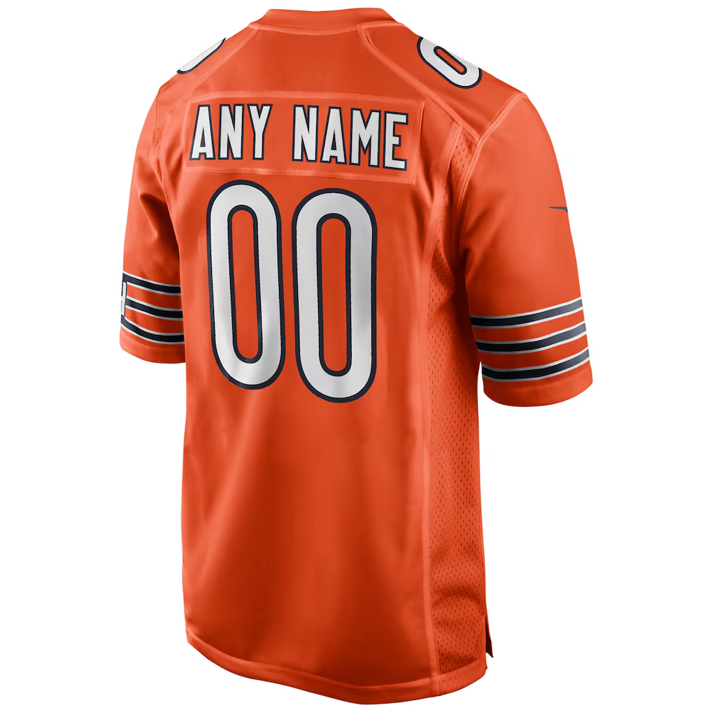 Custom Chicago Bears Orange Game Jersey