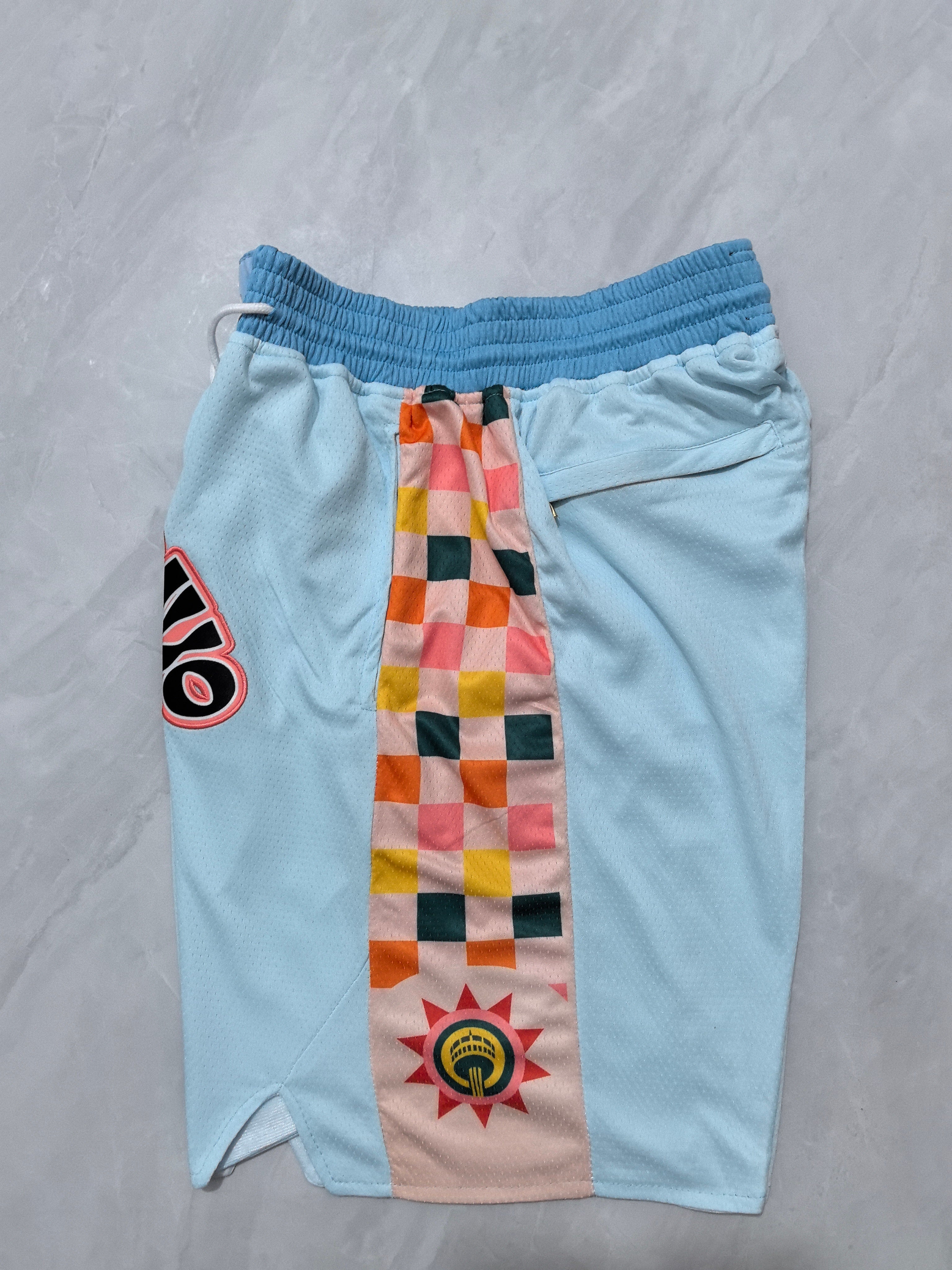 San Antonio Spurs Light Blue City Edition Pocket Shorts