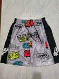 San Antonio Spurs Grey Graffiti Pocket Shorts