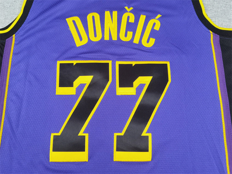 Luka Dončić #77 Los Angeles Lakers "Declaration" City Edition Swingman Jersey — Embroidered