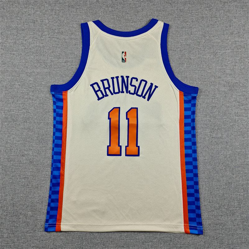 Youth Jalen Brunson New York Knicks #11 City Edition Embroidered Jersey