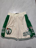 Boston Celtics Off-White Pocket Shorts
