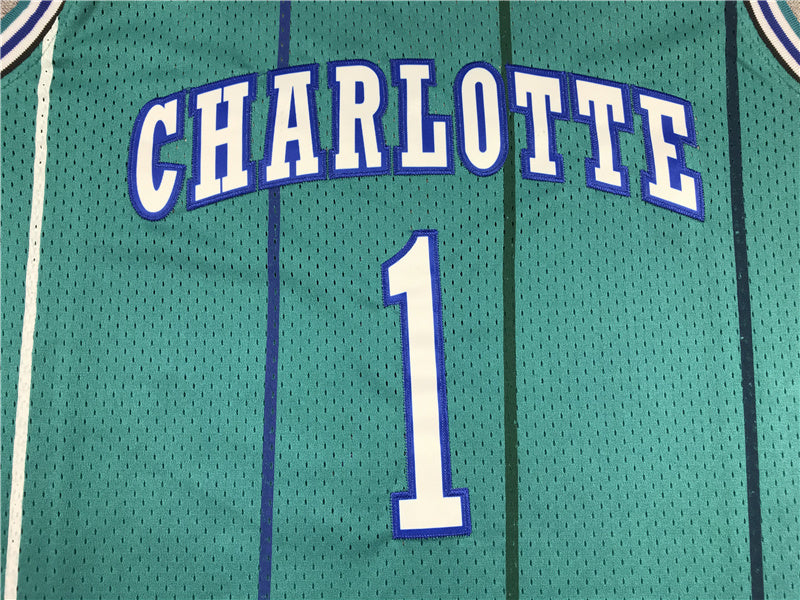 Charlotte Hornets Muggsy Bogues #1 1992-93 Throwback - Embroidered Jersey
