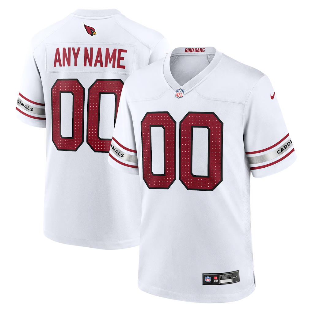 Custom Arizona Cardinals White Game Jersey