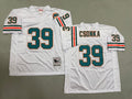 Mens Larry Csonka#39 white Miami Dolphins Vintage Throwback Jersey