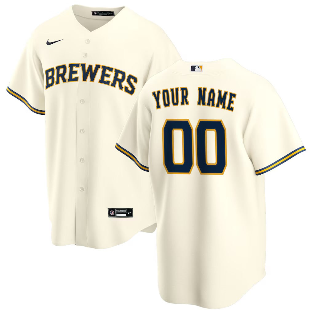 Custom Milwaukee Brewers Jersey - Cream