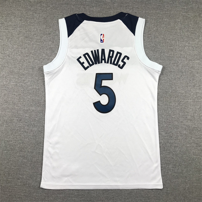 Youth Anthony Edwards Minnesota Timberwolves #5 Association Edition Embroidered Jersey