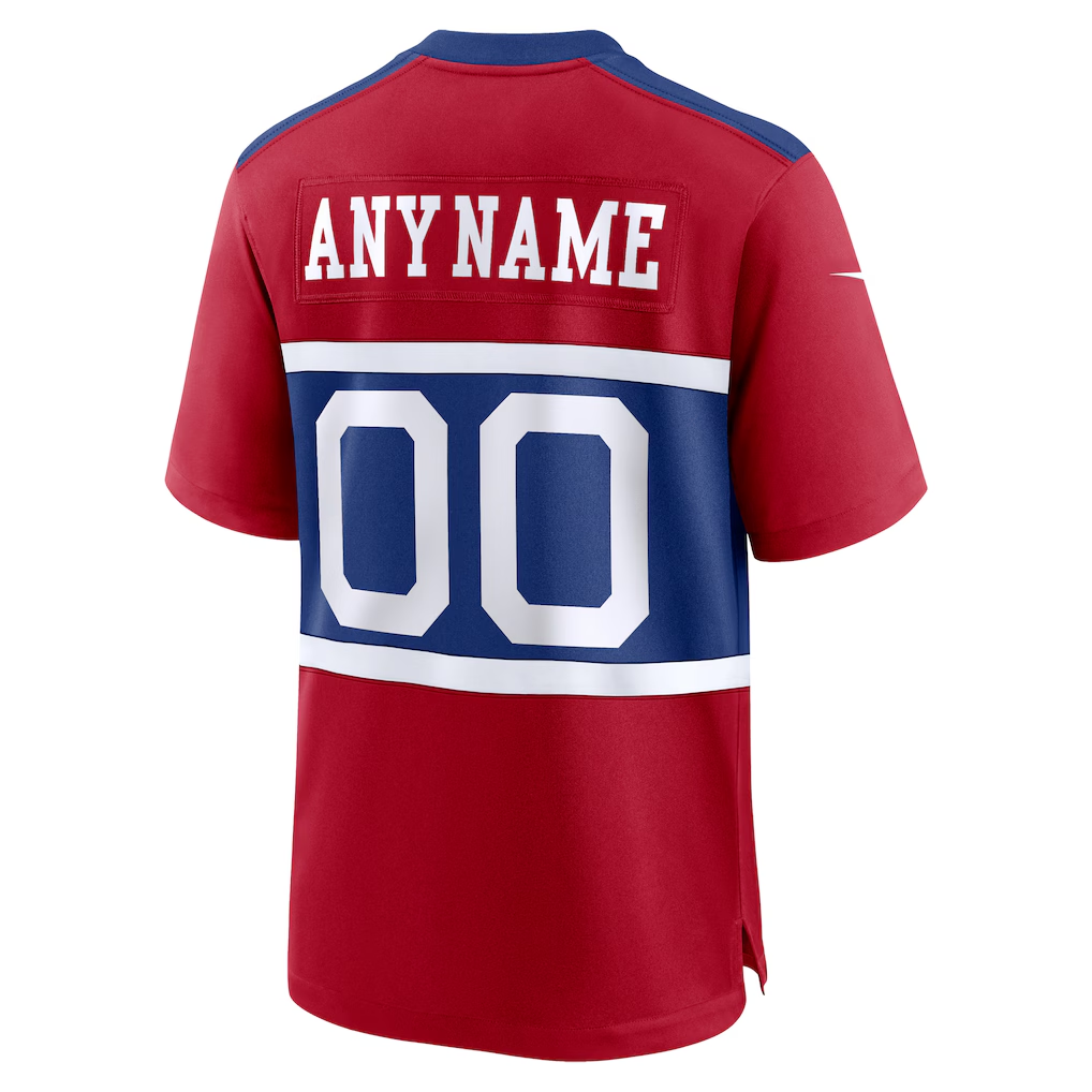 Custom New York Giants Red Game Jersey