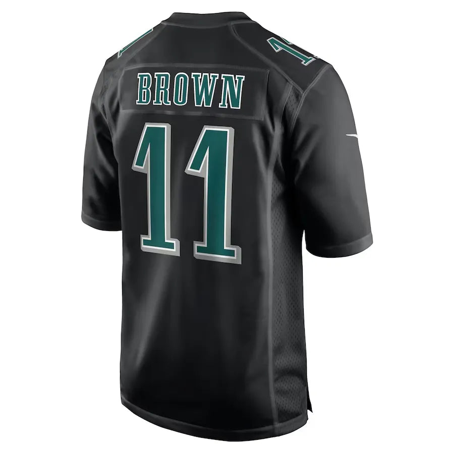 Men's Philadelphia Eagles A.J. Brown  Carbon Black Super Bowl LIX Fashion Game Player Jersey