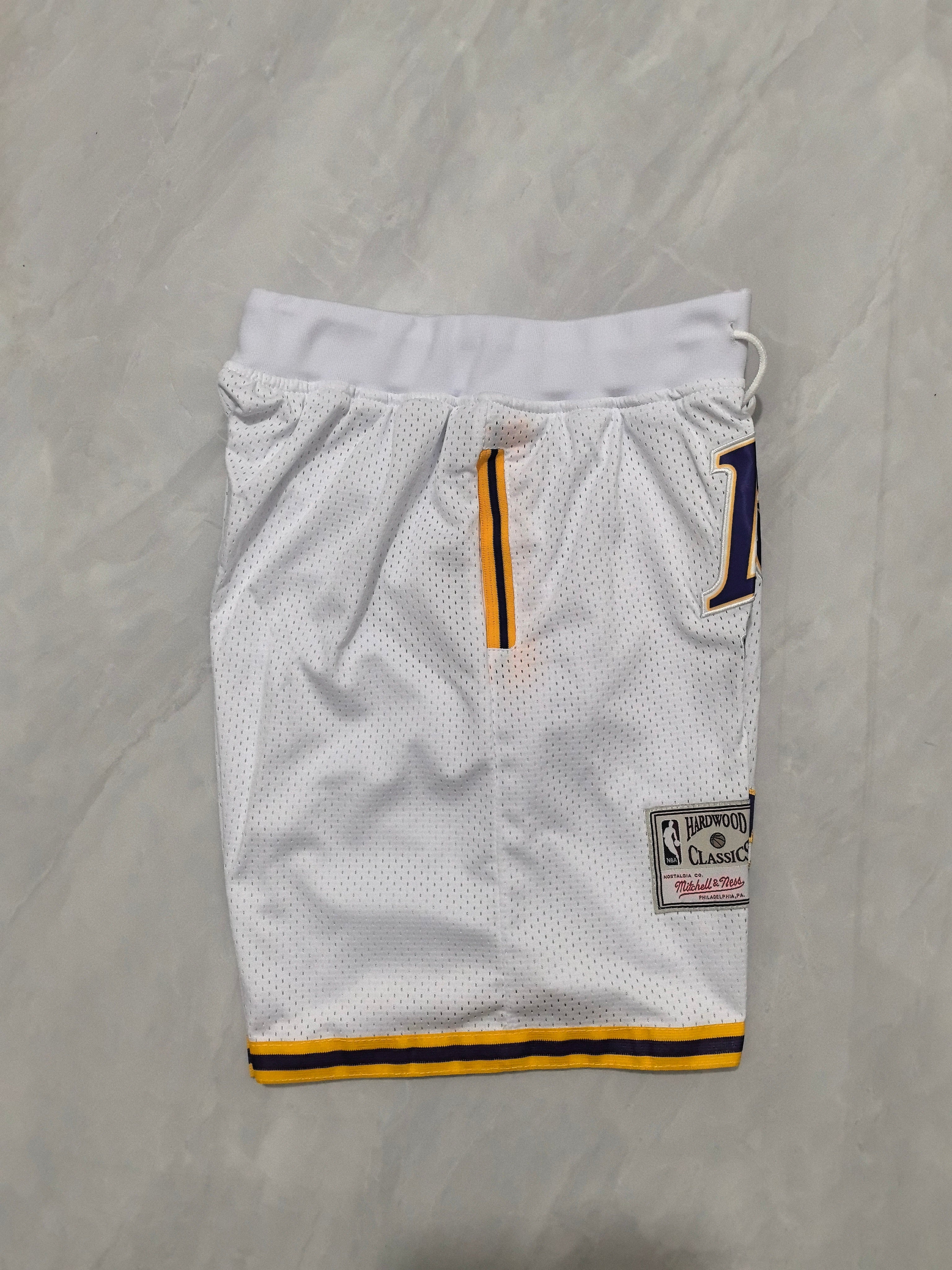 Los Angeles Lakers White Retro Pocket Shorts #24