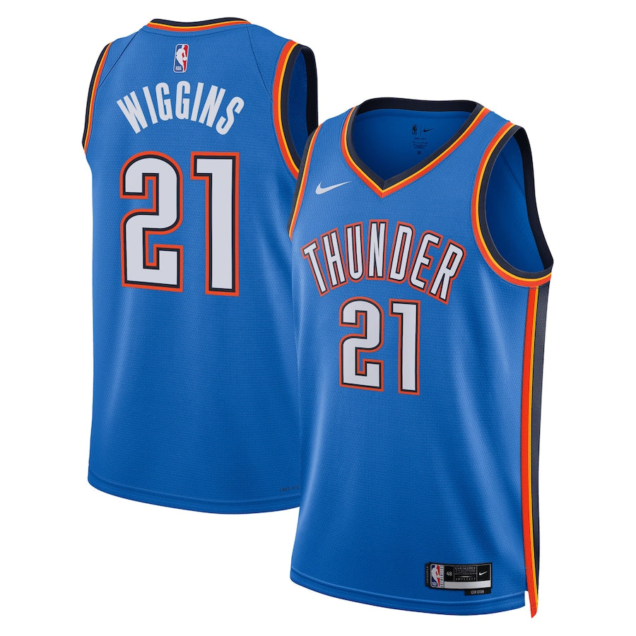Unisex Oklahoma City Thunder Aaron Wiggins Nike Blue Swingman Player Jersey - Icon Edition
