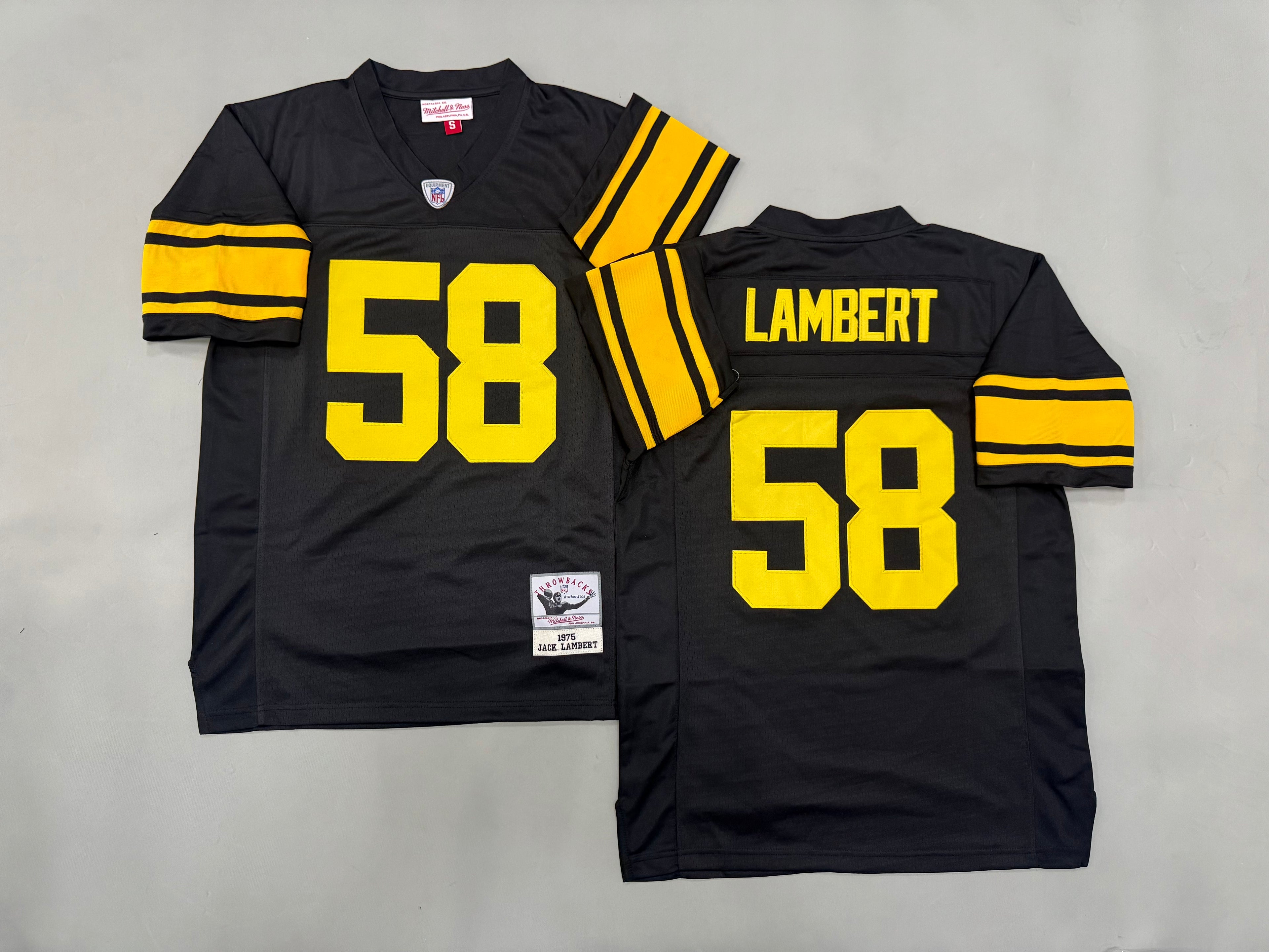 Mens Jack Lambert#58 black Pittsburgh Steelers Vintage Throwback Jersey