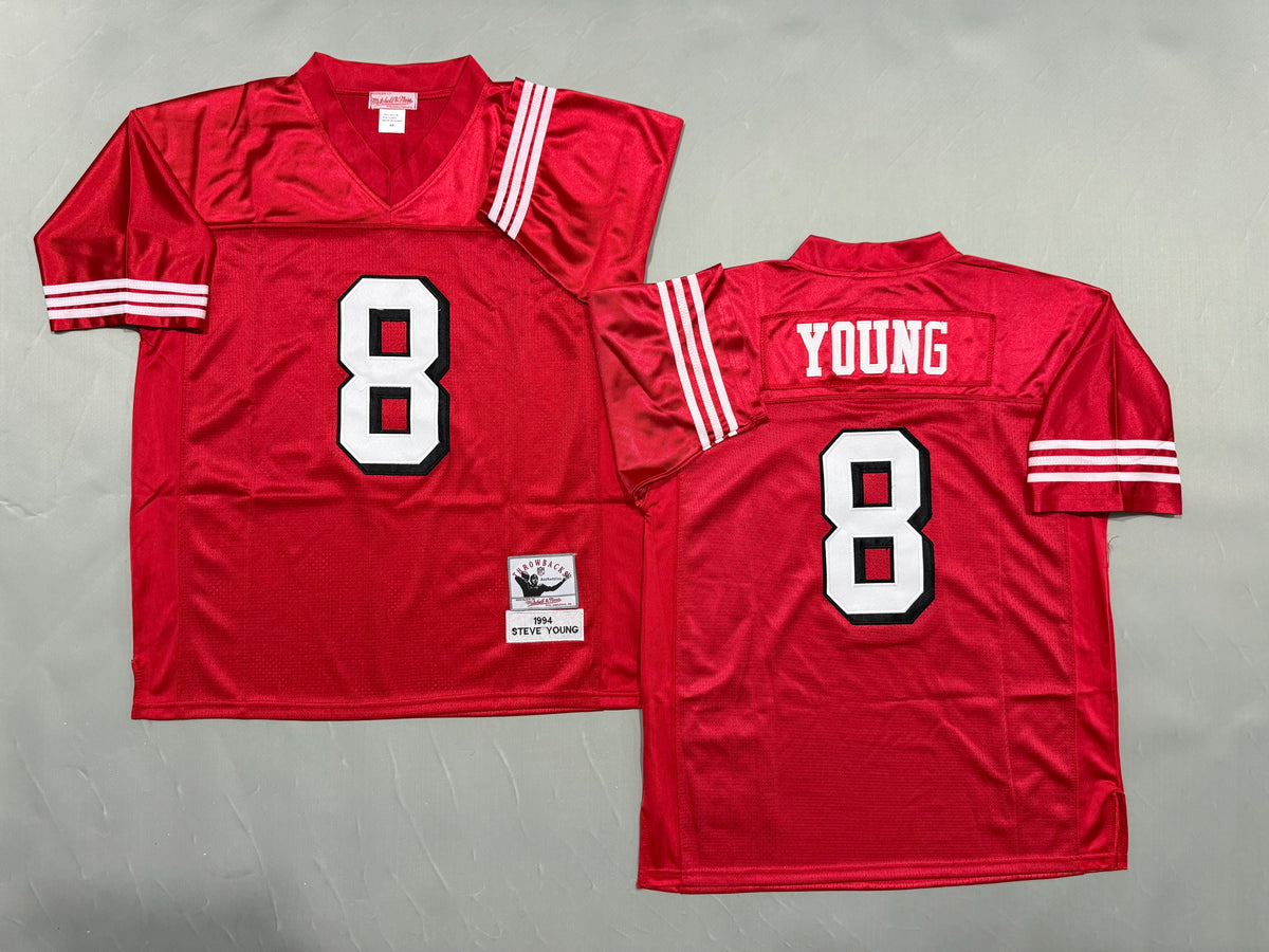 Mens Steve Young#8 San Francisco 49ers Vintage Throwback Jersey