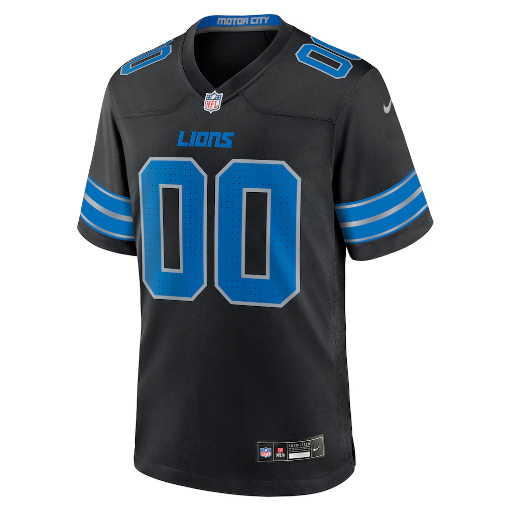 Custom Detroit Lions Black Game Jersey