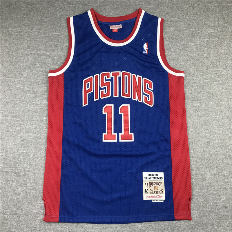 Detroit Pistons Isiah Thomas 1988-89 Blue Throwback — Embroidered
