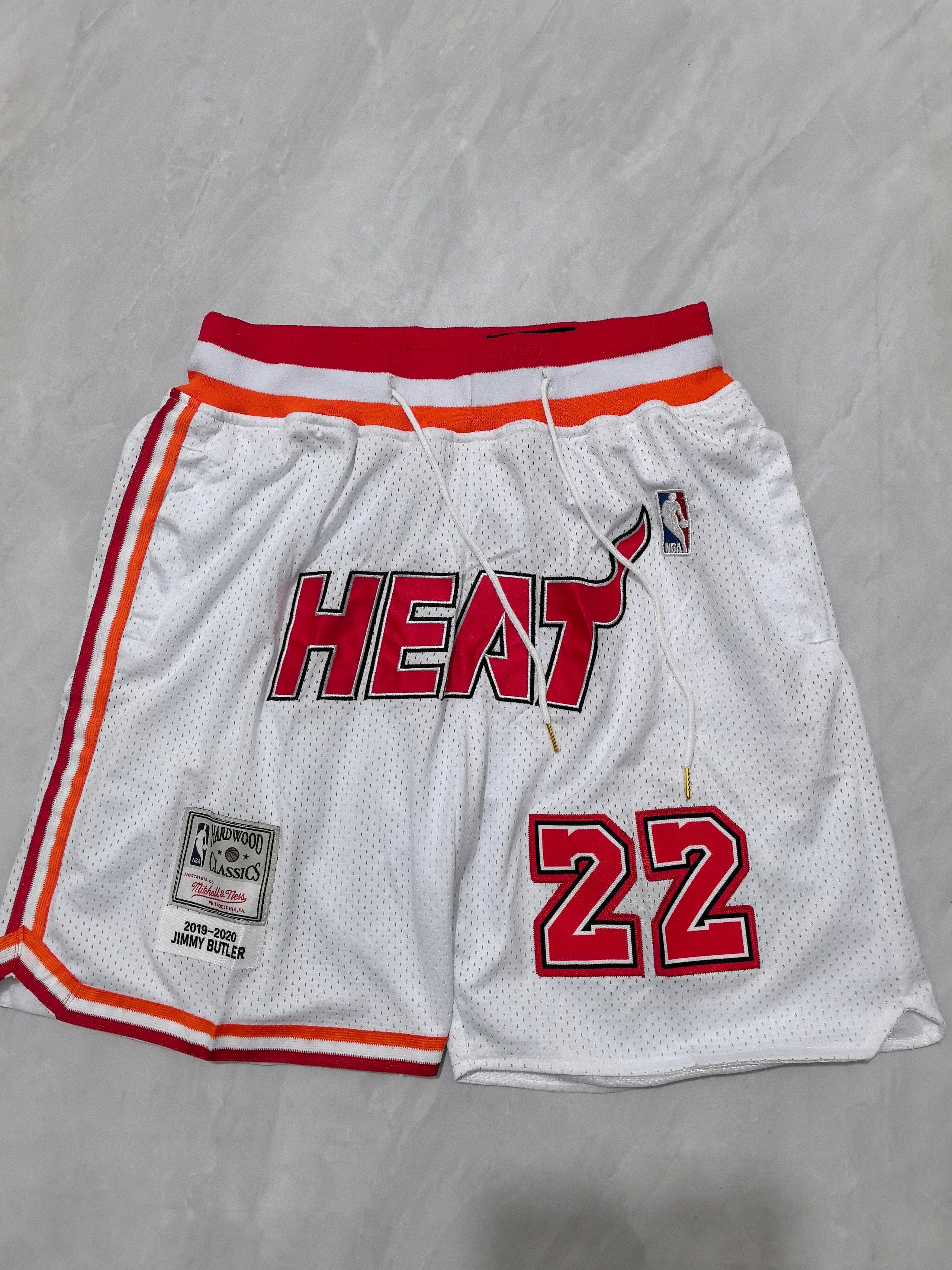 Miami Heat White Retro Pocket Shorts