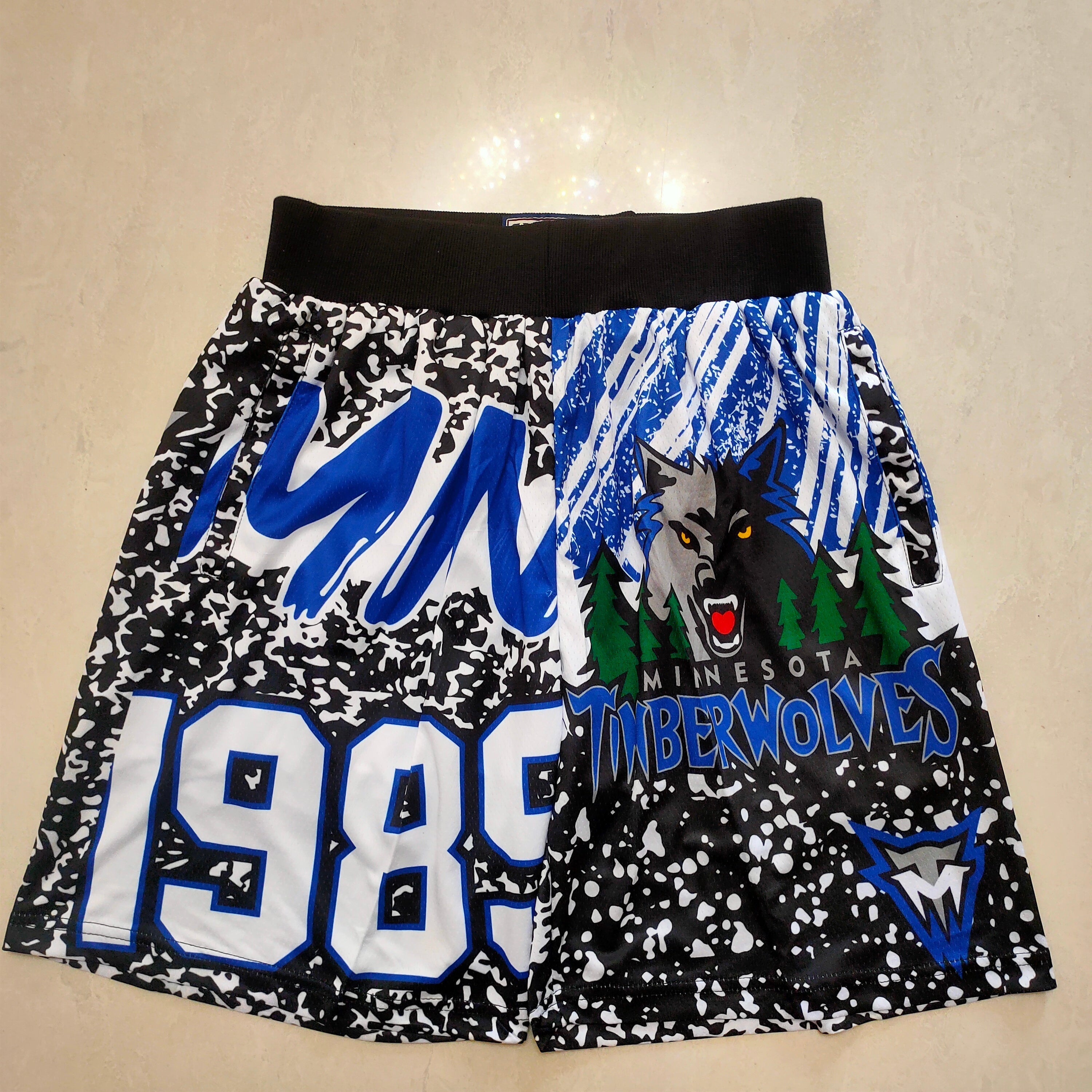 Minnesota Timberwolves Mitchell&ness black pocket pants