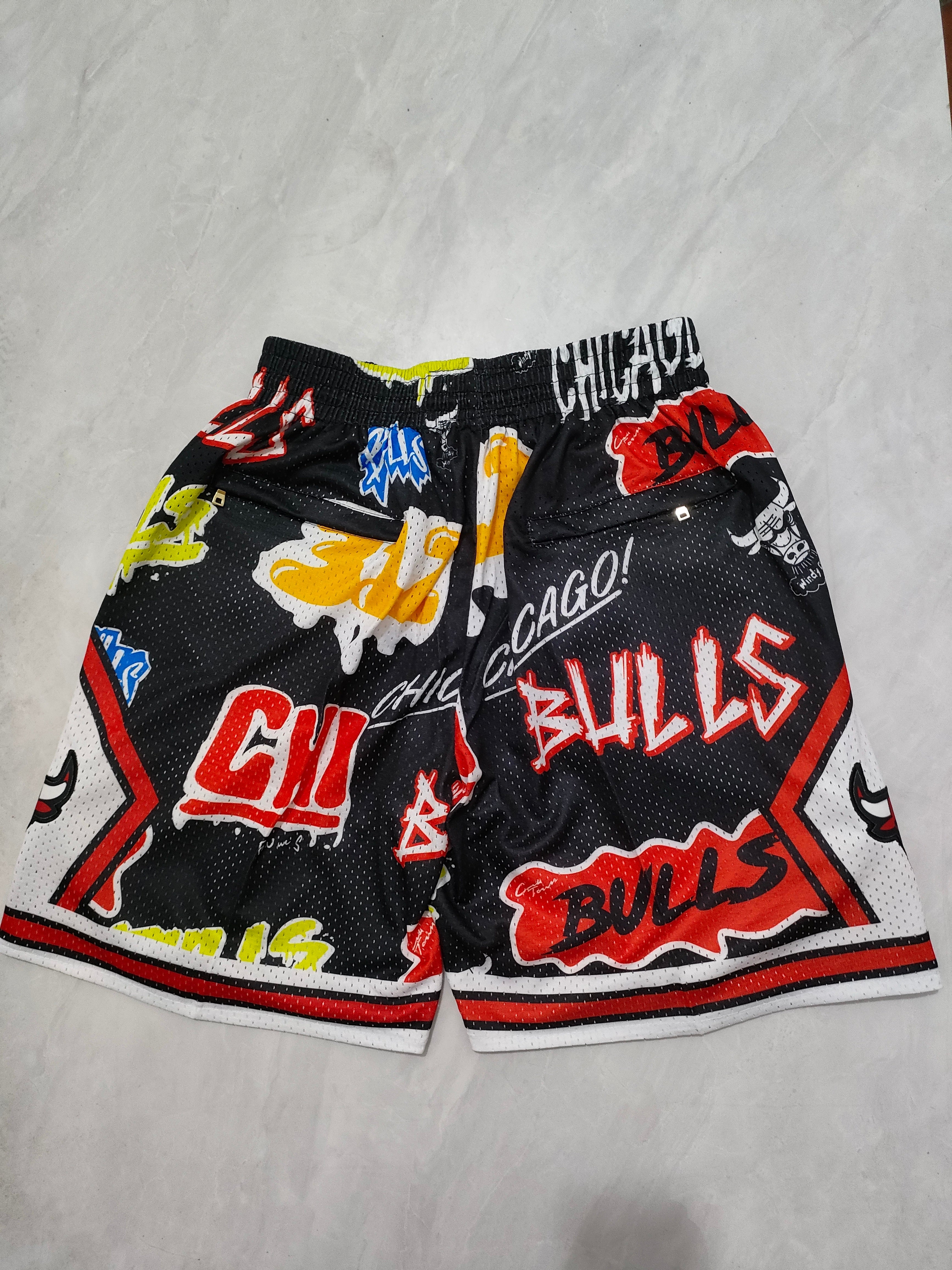 Chicago Bulls Black Graffiti Pocket Shorts