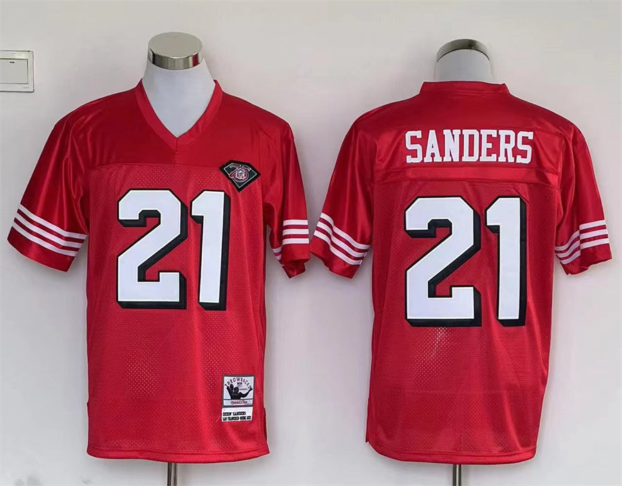 San Francisco 49ers Red  Vintage#21 SANDERS  Jersey