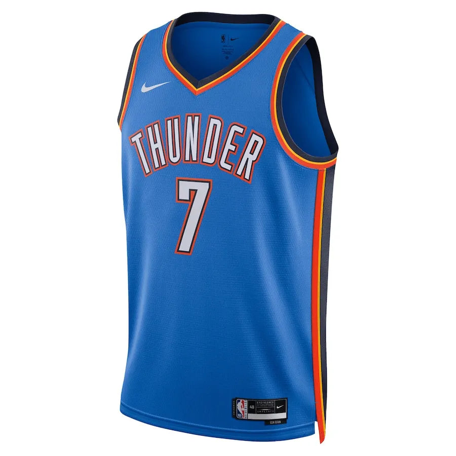 Unisex Oklahoma City Thunder Chet Holmgren Nike Blue 2025 NBA Finals Swingman Jersey - Icon Edition
