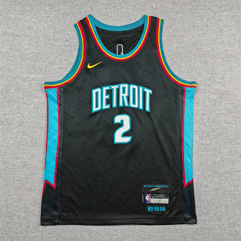 Youth Cade Cunningham Detroit Pistons #2 City Edition Embroidered  Jersey（副本）