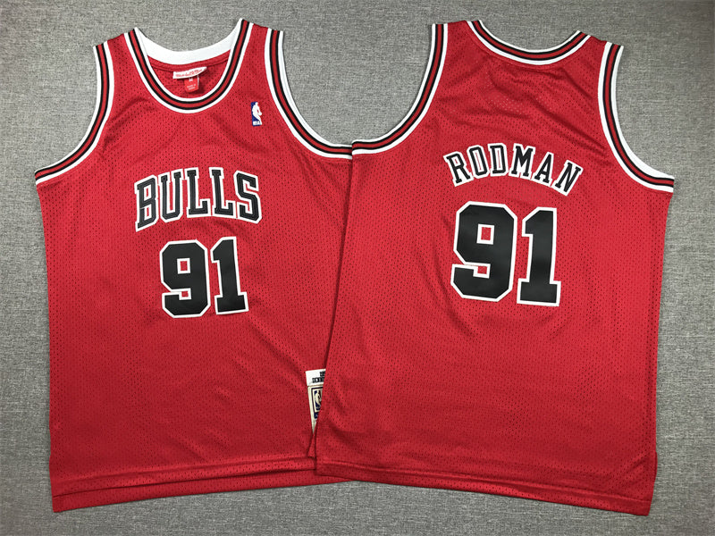 Youth Dennis Rodman Chicago Bulls #91 Embroidered Jersey