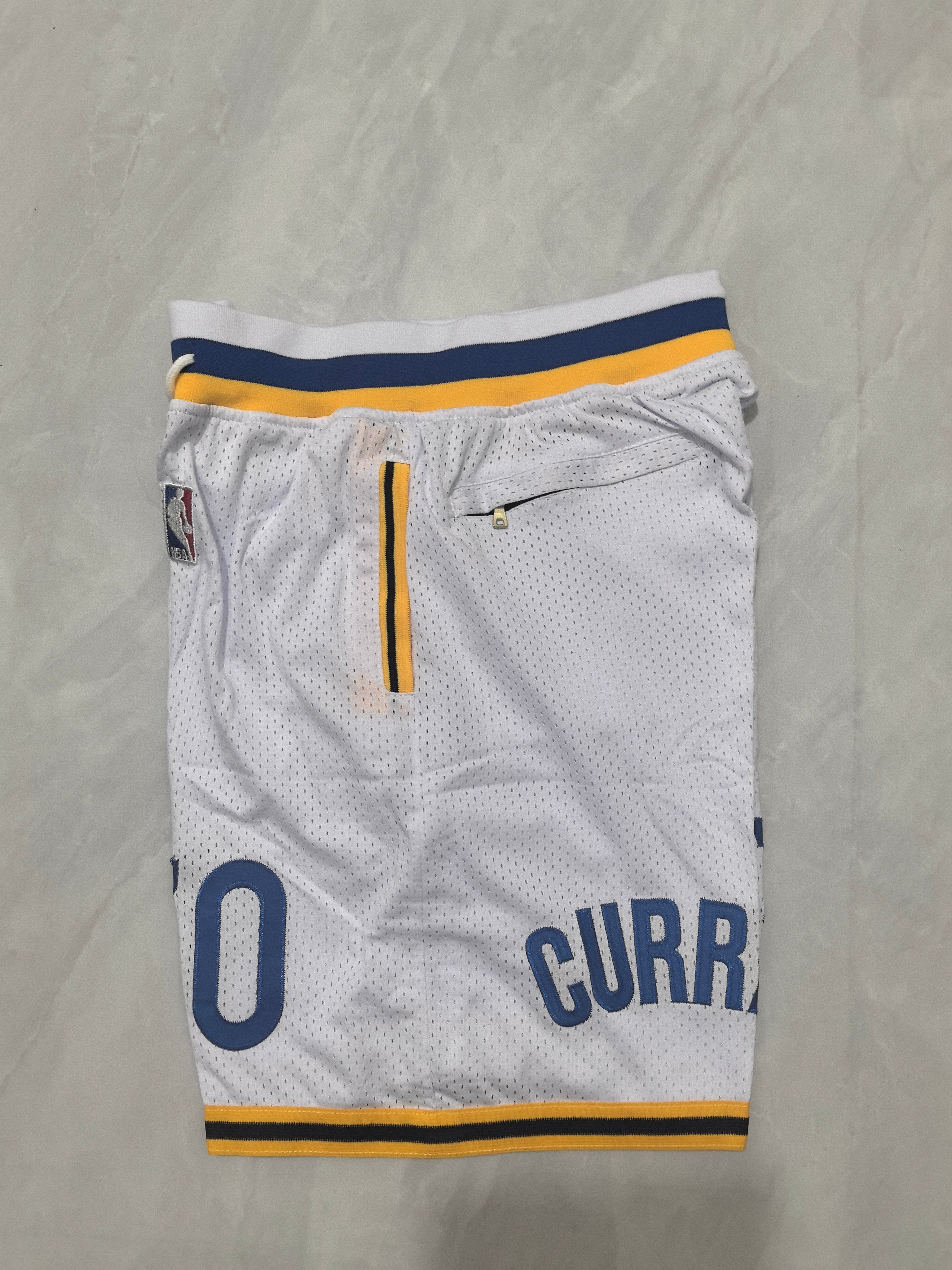 Golden State Warriors White Retro Pocket Shorts