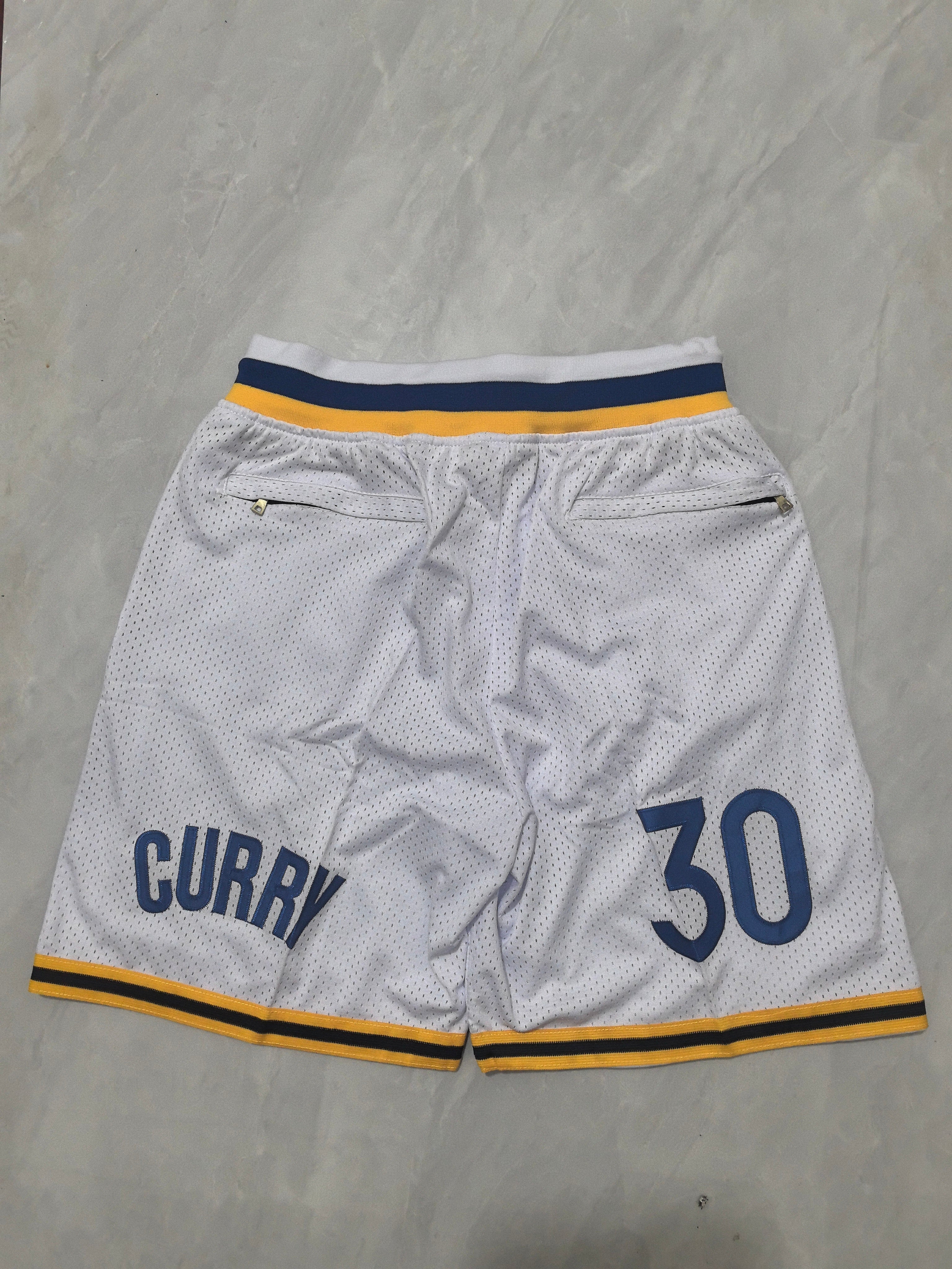 Golden State Warriors White Retro Pocket Shorts