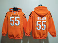 Cincinnati Bengals Orange Hoodie #55 WILSON (With Pockets)