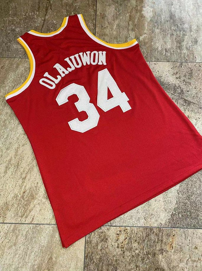 Houston Rockets  #34 Olajuwon Red MN
