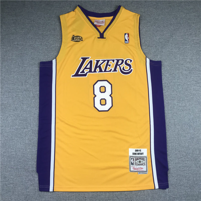 Kobe Bryant #8 Los Angeles Lakers 2000-01 Finals Throwback Jersey — Embroidered