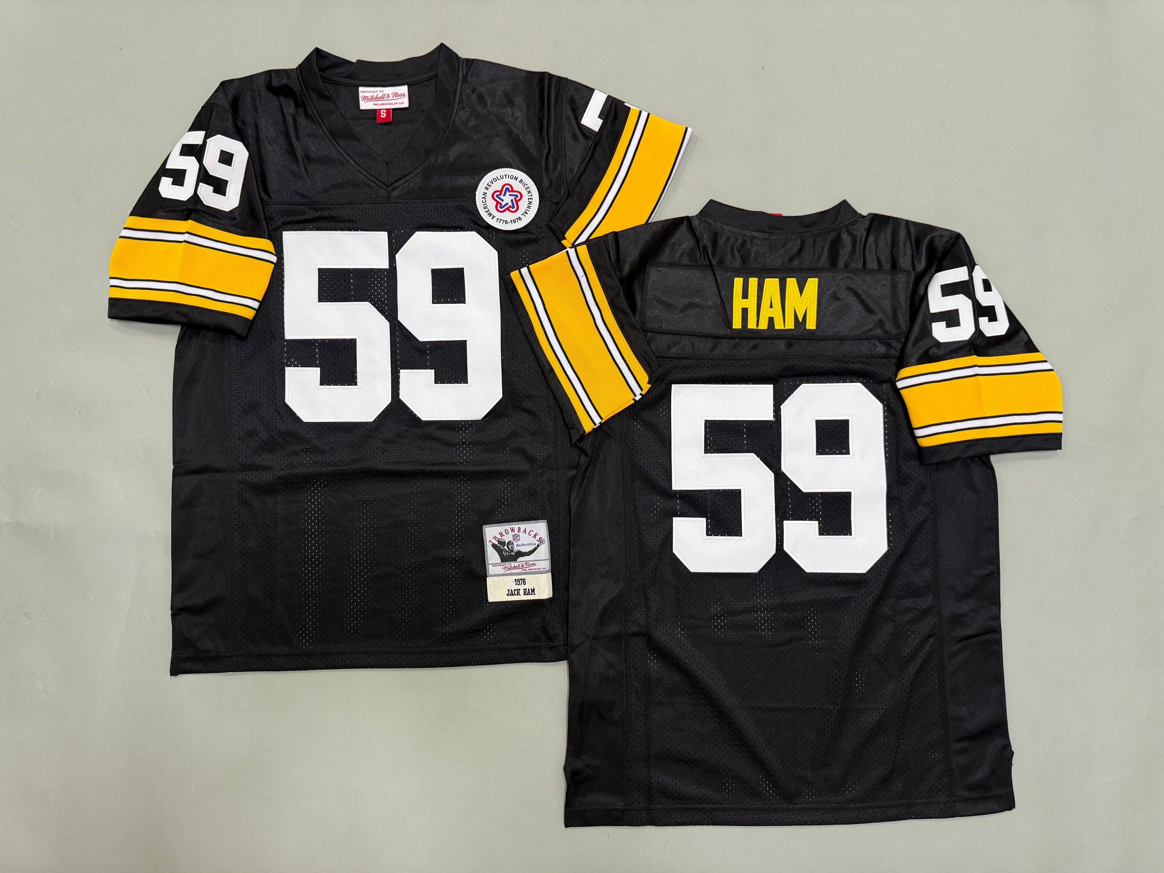 Mens Jack Ham#59 black Pittsburgh Steelers Vintage Throwback Jersey