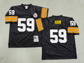 Mens Jack Ham#59 black Pittsburgh Steelers Vintage Throwback Jersey