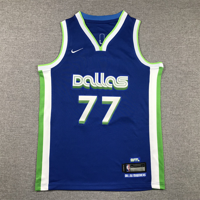 Youth Luka Dončić Dallas Mavericks #77 City Edition Embroidered  Jersey
