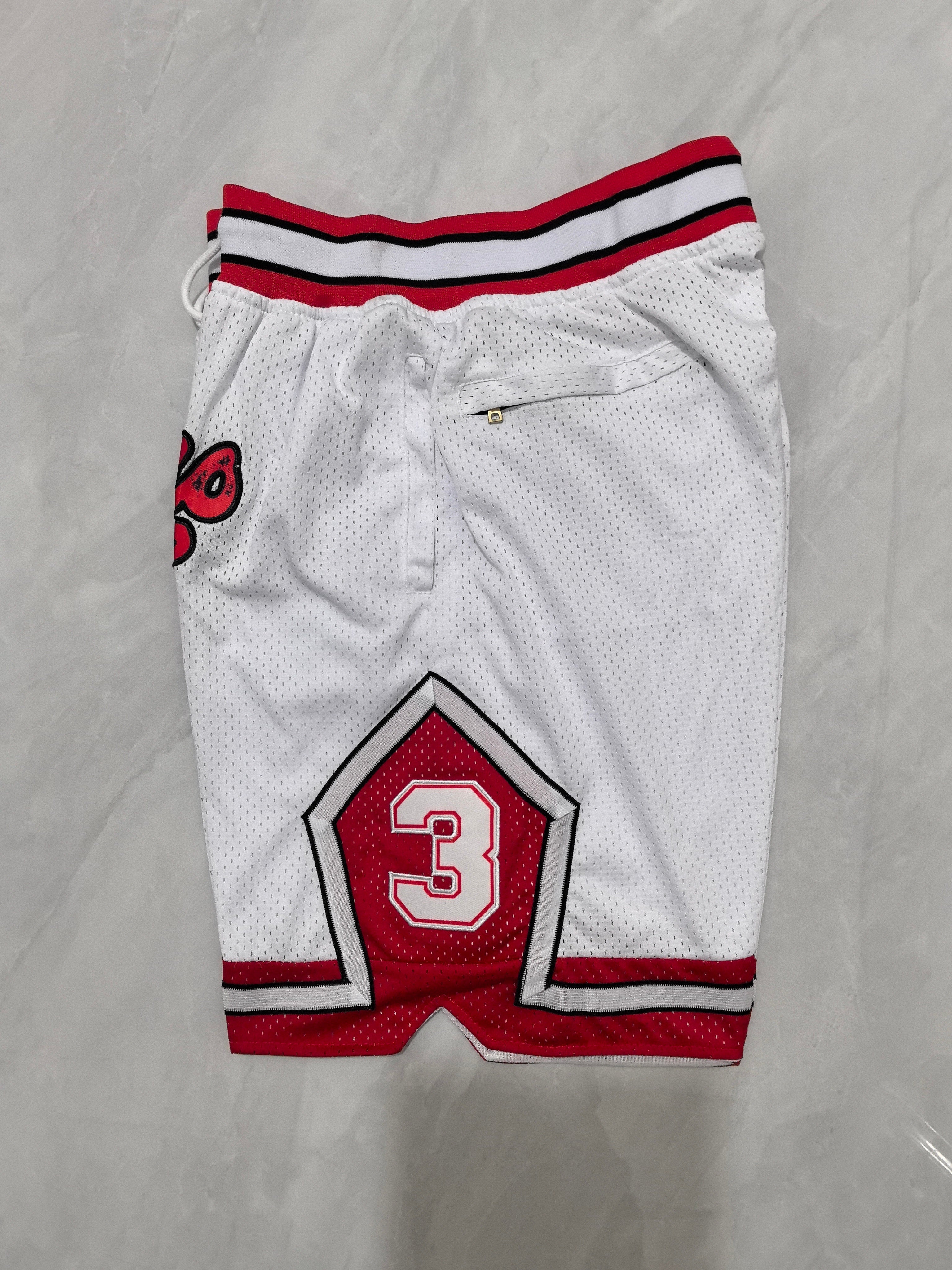 Chicago Bulls White Retro Pocket Basketball Shorts