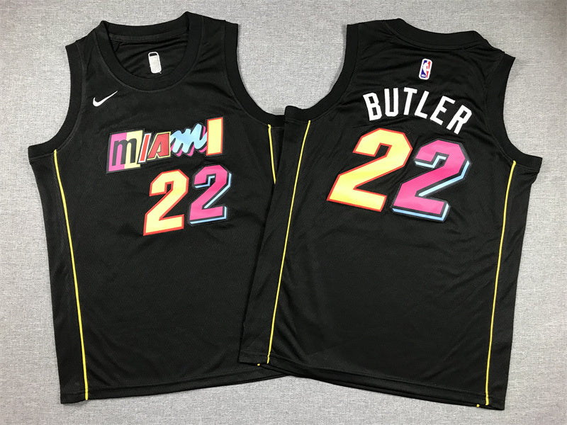 Youth Jimmy Butler Miami Heat #22 City Edition Embroidered Jersey