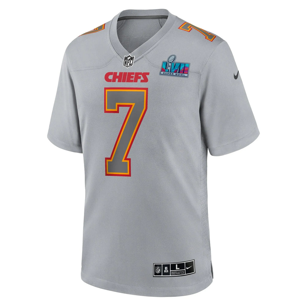 Harrison Butker Kansas City Chiefs Super Bowl LVII Patch Atmosphere Fashion Game Jersey - Gray