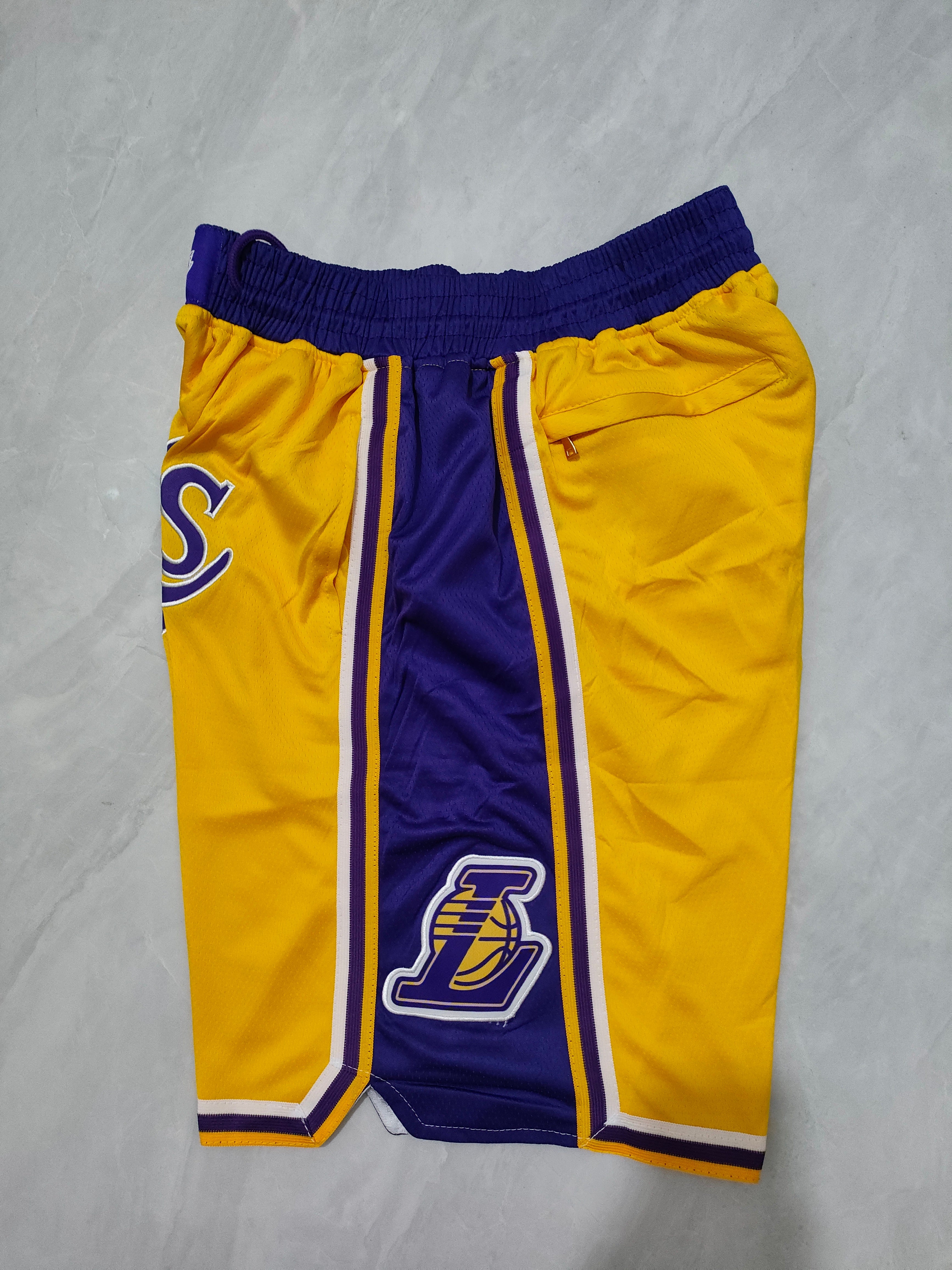 Los Angeles Lakers Yellow Regular Pocket Shorts
