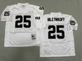 Mens Fred Biletnikoff#25 white Los Angeles Raiders Vintage Throwback Jersey