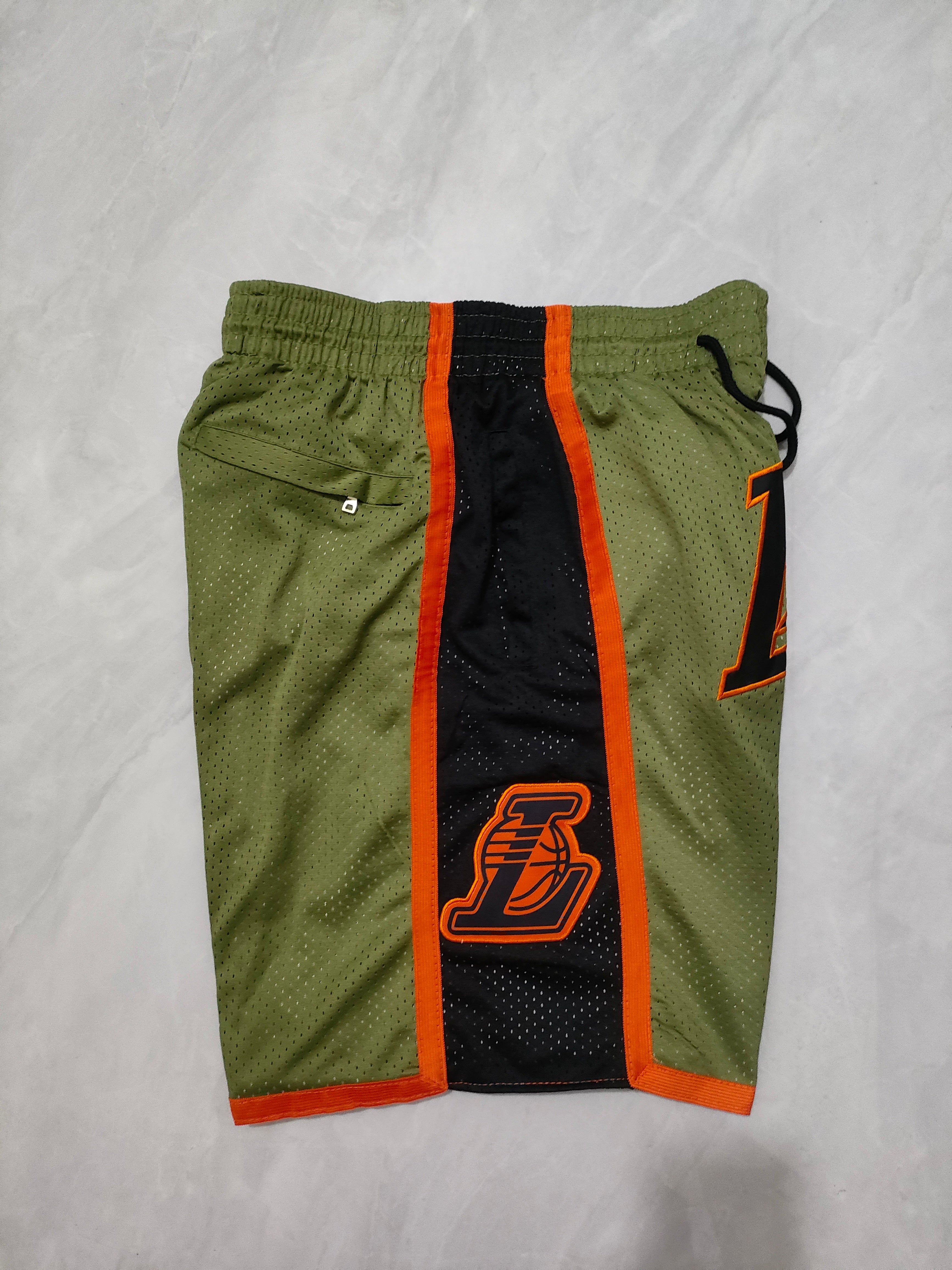 Los Angeles Lakers Army Green Pocket Shorts