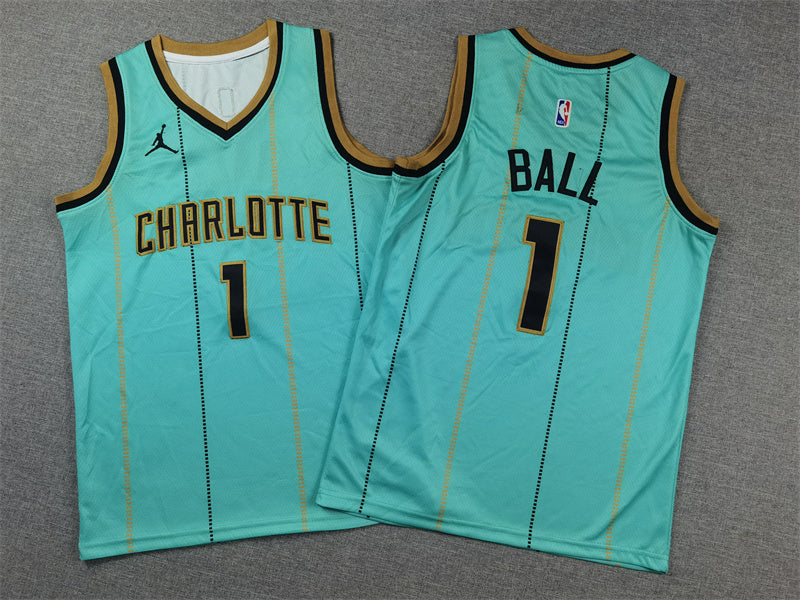 Youth LaMelo Ball Charlotte Hornets #1 Embroidered Jersey