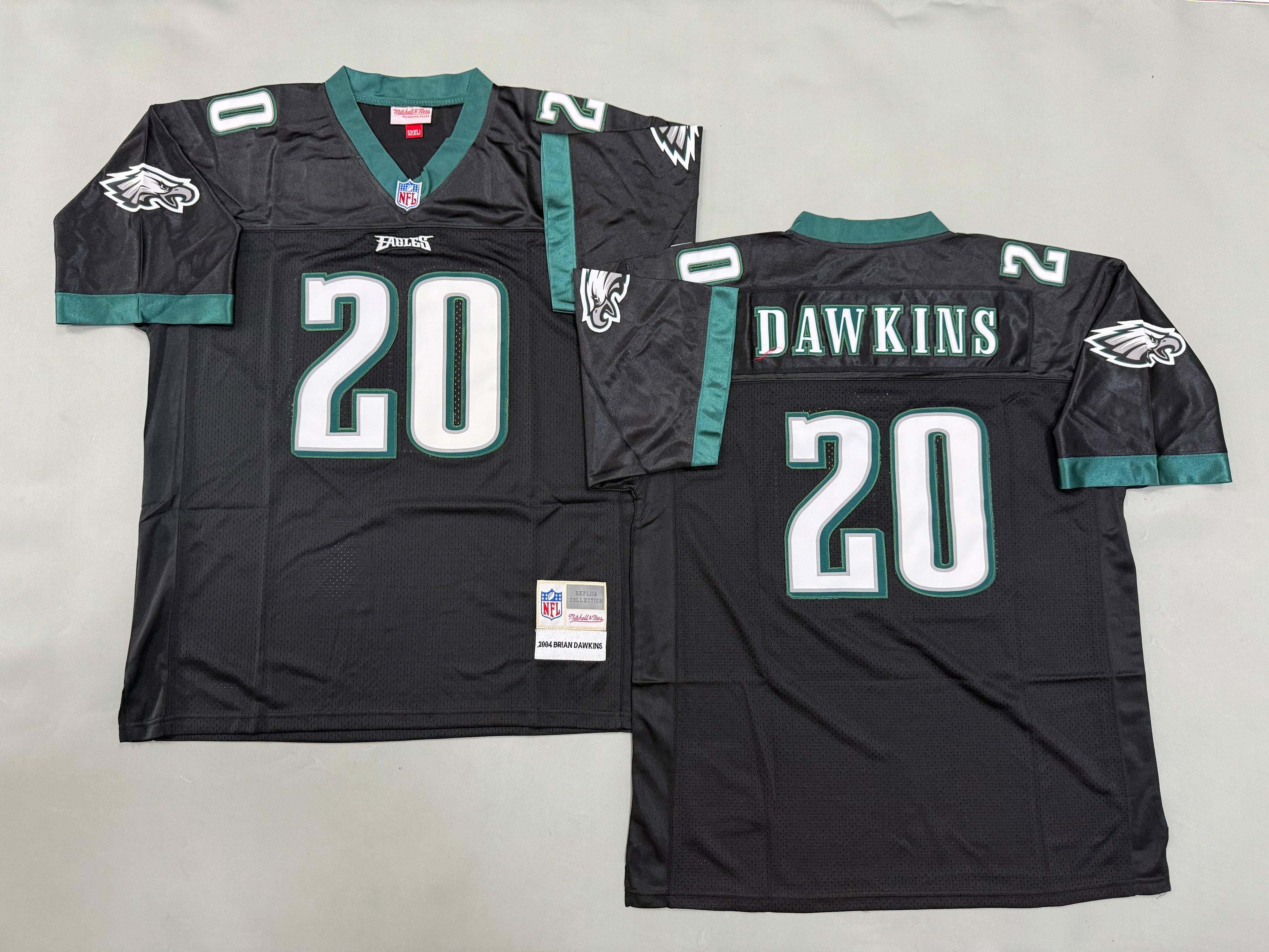 Mens Brian Dawkins#20 black Philadelphia Eagles Vintage Throwback Jersey
