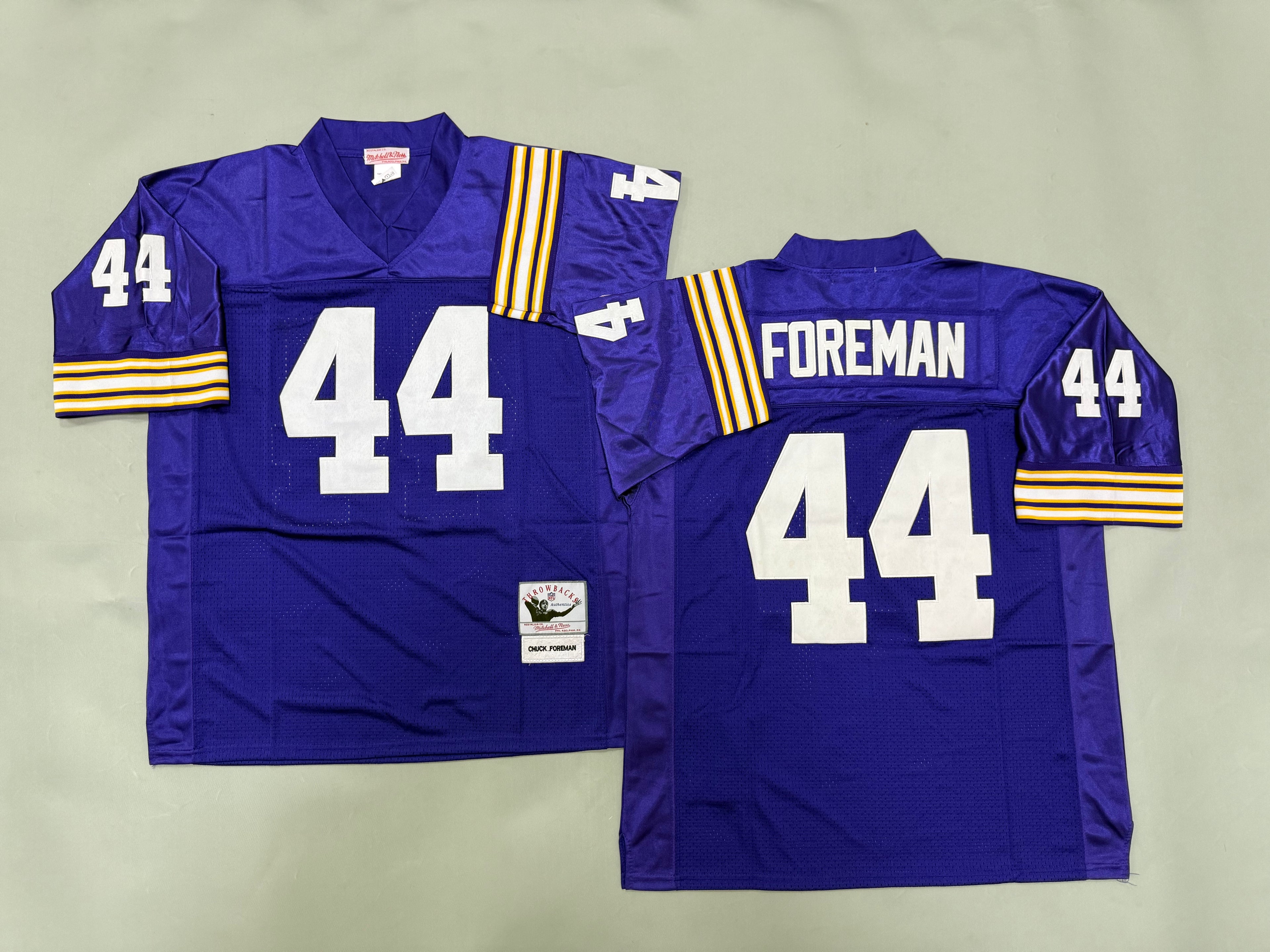 Mens Chuck Foreman#44 Minnesota Vikings Vintage Throwback Jersey