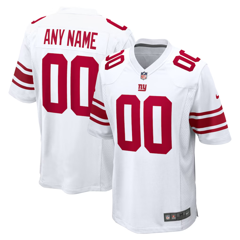 Custom New York Giants White Game Jersey