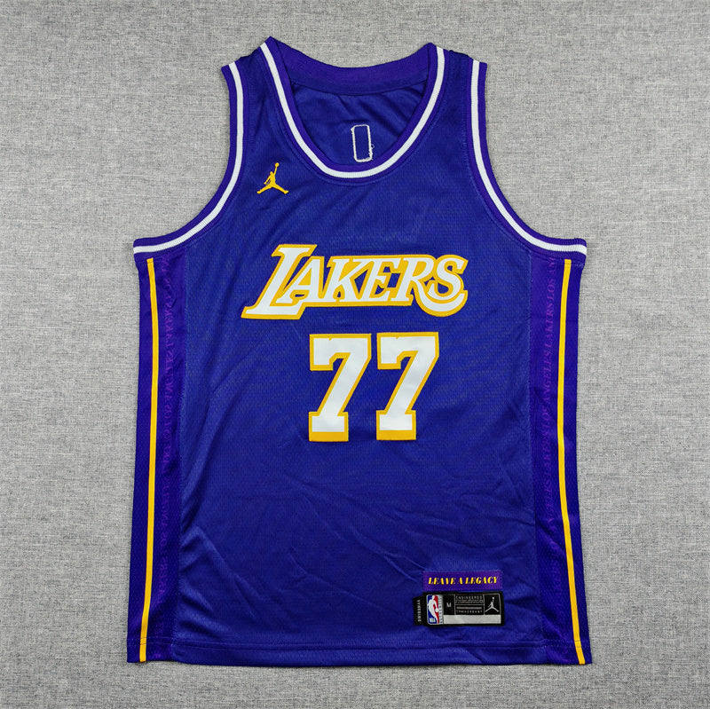 Youth Luka Dončić Los Angeles Lakers #77  Embroidered  Jersey