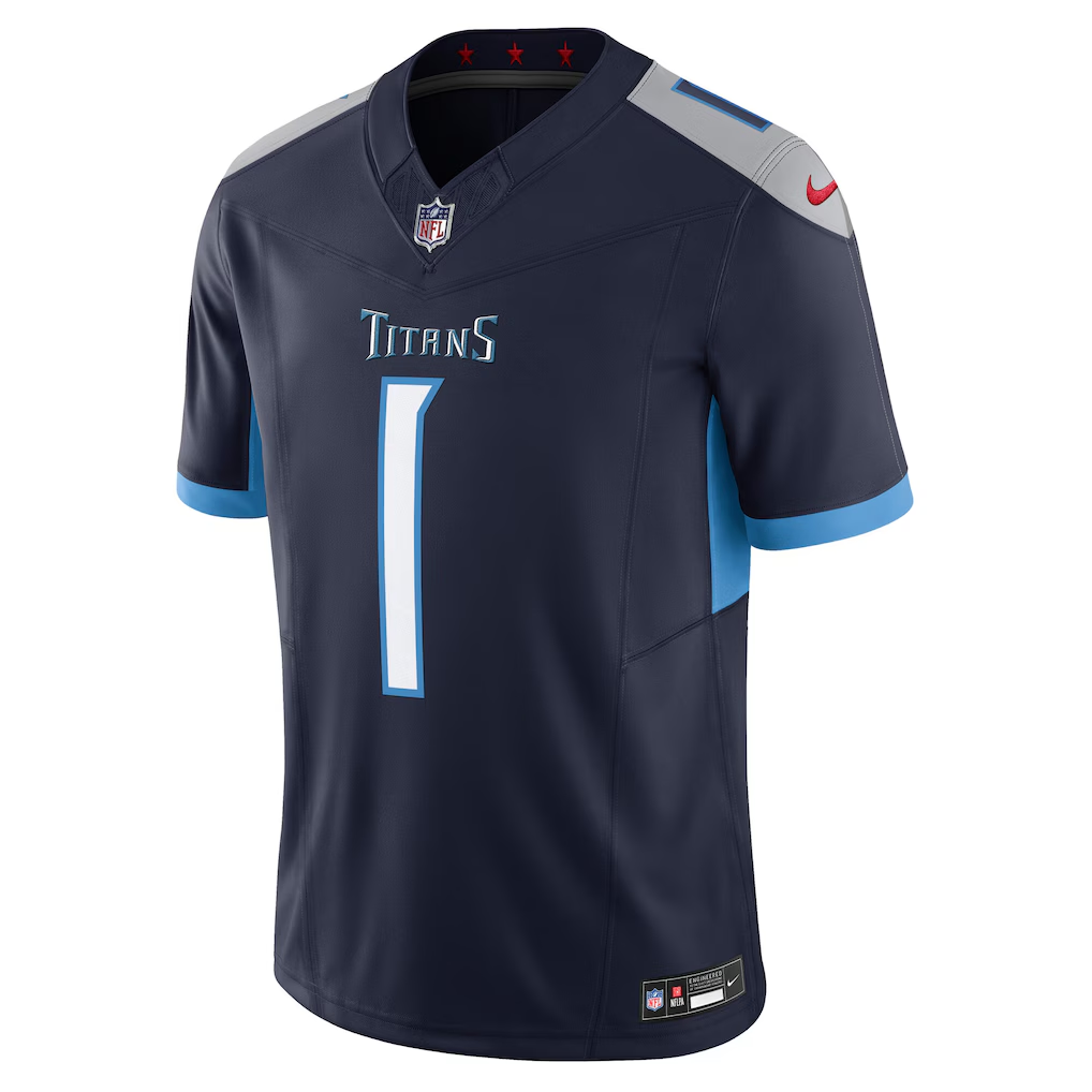 Cameron Ward #1 Tennessee Titans Navy Alternate Limited Jersey
